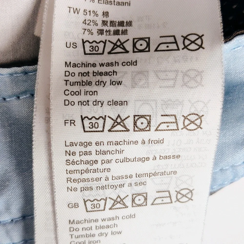 RVCA‎ Men's Board Shorts Size 32 Blue Grey Color Block Swim Trunks Zipper Fly